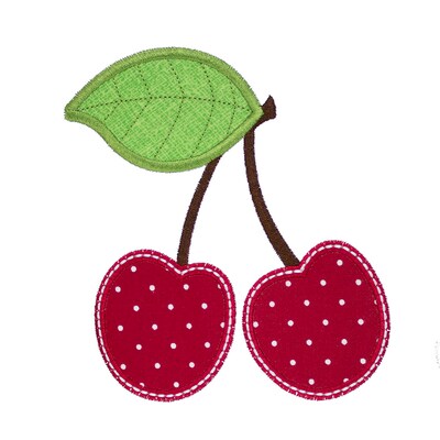 Cherries Sew or Iron on Embroidered Patch - image1